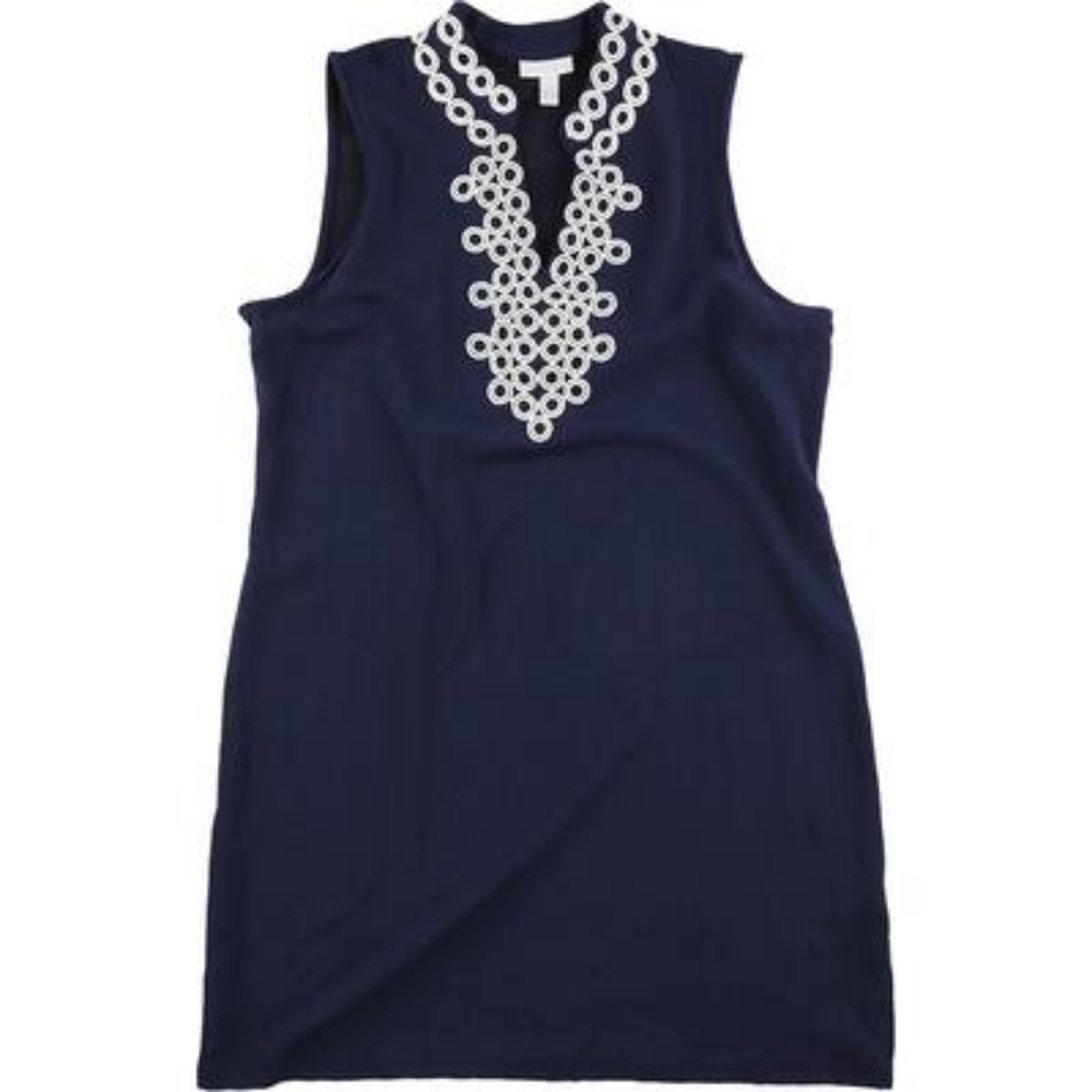 💚 CHARTER CLUB circle trim sheath dress